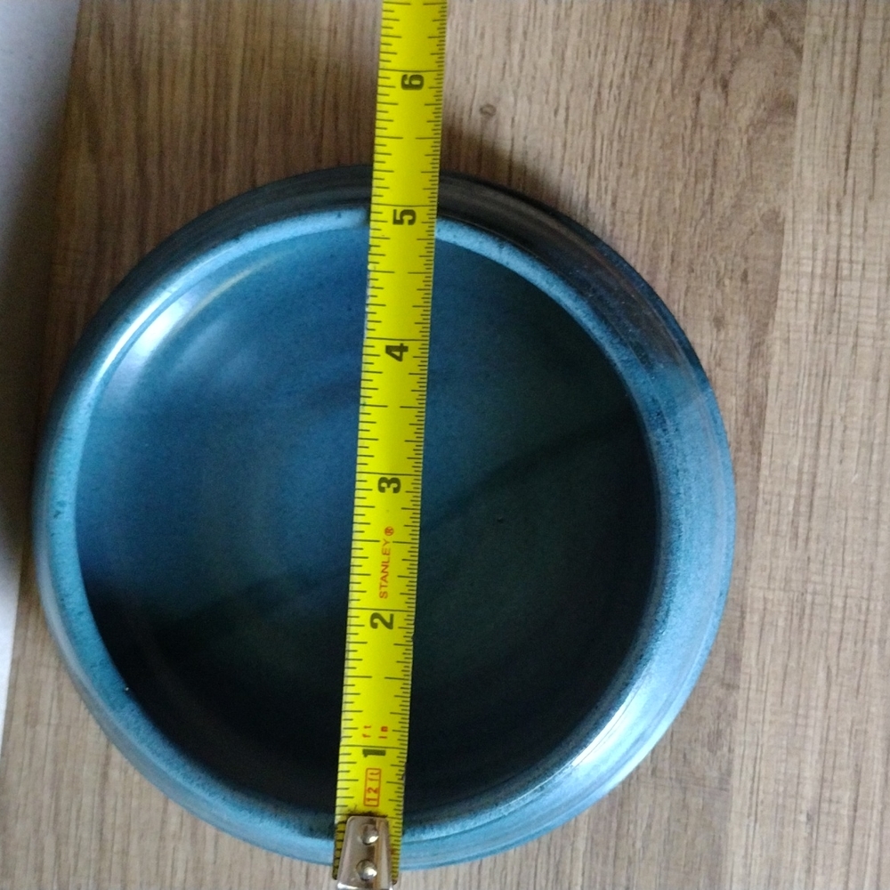 Teal Blue Glazed Studio Ceramic Trinket Dish - Picture 6 of 11